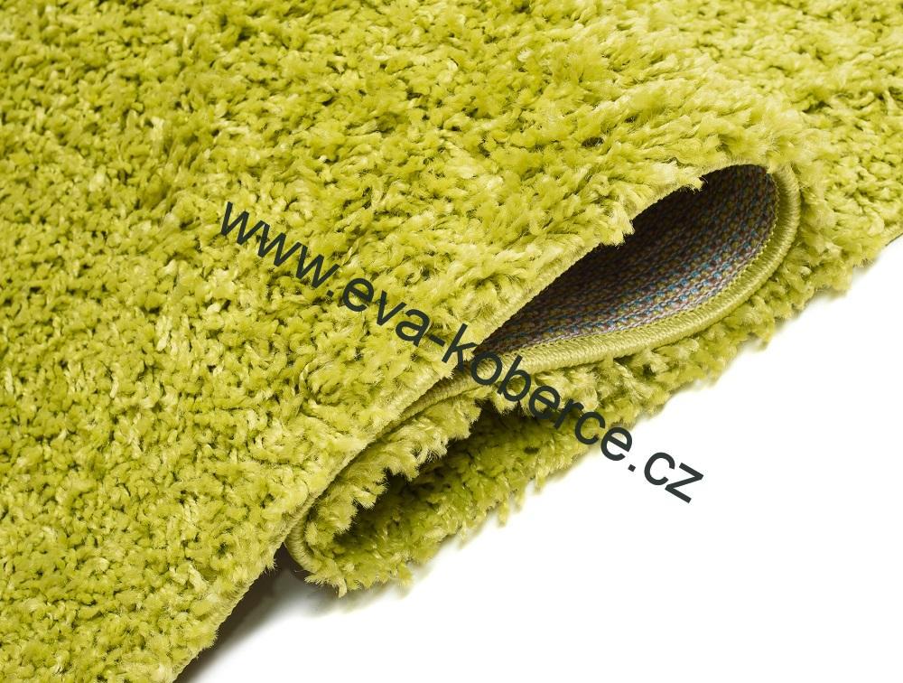 Kusový koberec Shaggy Parisian zelený kruh 120cm